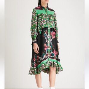 Sandro Floral-print Silk-crepe Dress